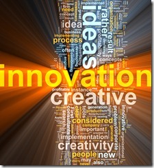 Innovation word cloud glowing