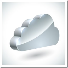 3D cloud internet service icon